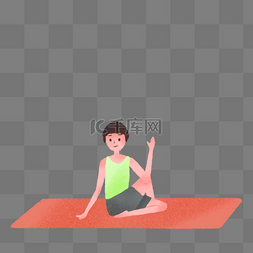小垫垫图片_手绘可爱瑜伽姿势