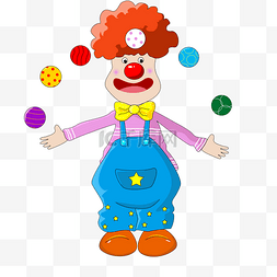 彩球素材的图片_可爱玩彩色球的小丑