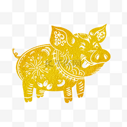新年剪纸猪免费图片_2019新年手绘卡通剪纸猪