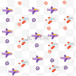 紫色的飞机底纹插画