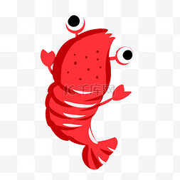 夏季小动物可爱小龙虾插画
