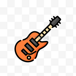 卡通吉他可爱图片_mbe风格音乐吉他装饰素材