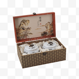 传统中国风复古花纹盒子瓷器