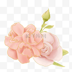 边框粉色水彩图片_节日粉色手绘花叶装饰