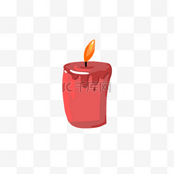 蜡烛火焰卡通图片_红色小清新蜡烛