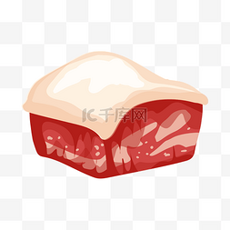 卡通食物肉类图片_手绘红色猪肉插画