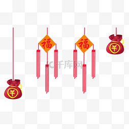 福字图片_新年挂饰手绘插画