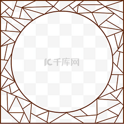 边框纹理中国风图片_棕色中式风格矢量边框元素