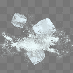几何冰块图片_清新冰块冰晶元素