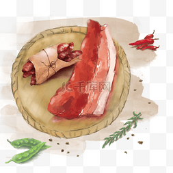 藜蒿炒腊肉图片_过年烟熏腊肉香肠