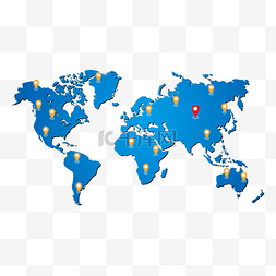 彩色大洲地图图片_全球地图图标