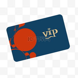 vip会员卡模板图片_手绘红配蓝会员卡模板矢量免抠素