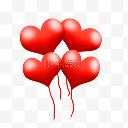 粉水气球图片_手绘红色爱心气球
