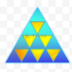 蓝色渐变科技感图片_炫彩科技感几何形状三角形图案