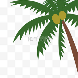 绿色的椰子树手绘设计图