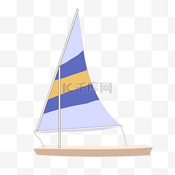 蓝色帆布轮船插画