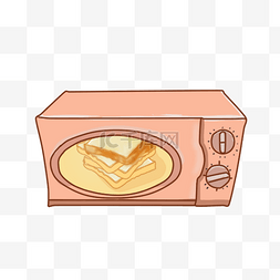 厨房用品卡通图片_手绘卡通烤箱烤面包