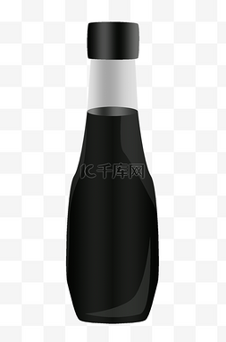 手绘黑色瓶子图片_手绘可乐瓶子插画