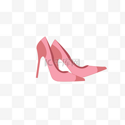 时尚单品手绘图片_粉色尖头鞋时尚单品元素