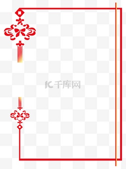 中国风春节底纹图片_中国风中国结红色手绘边框新年边