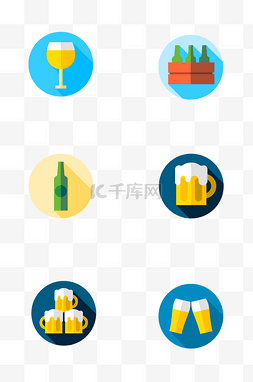 酒瓶图标图片_各种啤酒相关插画图标