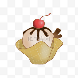 蛋卷蛋糕图片_蛋糕冰淇淋球