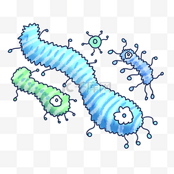 毛虫图片_毛虫细菌蓝色
