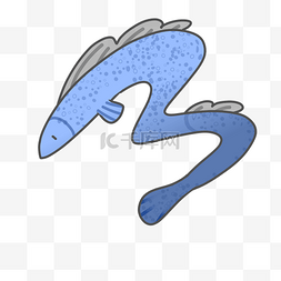卡通海洋鱼类图片_手绘海洋动物电鳗插画