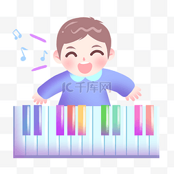 歌曲伴奏图片_弹琴唱歌音乐插画