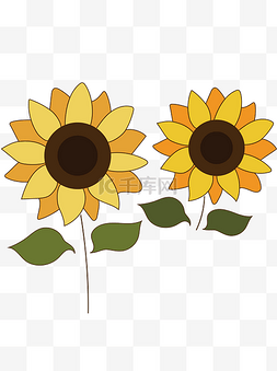 盆栽可商用图片_手绘花向日葵可商用元素