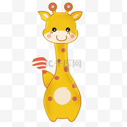小清新的动物图片_卡通手绘可爱小清新长颈鹿