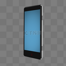 智能手机边框模型图片_黑色写实手机模型PSD透明底