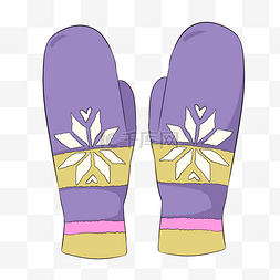 紫色的棉手套插画