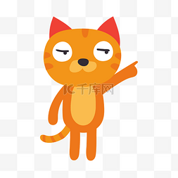 手绘指挥的橘色猫咪