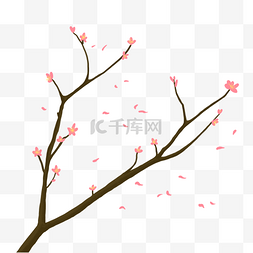 植物类树枝梅花装饰手绘