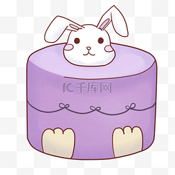 生日兔子生日蛋糕图片_紫色兔子蛋糕