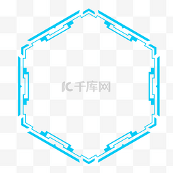 边框几何图图片_科技感线面正五边形图形图案边框