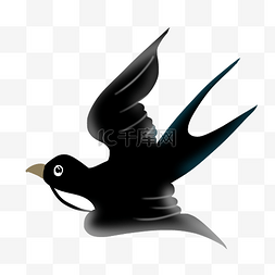 手绘飞翔的燕子插画