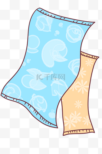 免抠元素黄色的毛巾手绘插画个人vip和企业vip免费下载免抠元素黄色