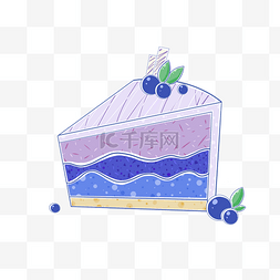 慕斯蛋糕手绘图片_紫色水果蓝莓慕斯蛋糕