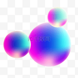 彩色彩虹色图片_618彩色球流体渐变C4D彩色球