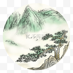 高清山水风景图片_中国风水墨山水风景手绘