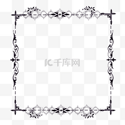 中国风复古相框图片_灰色花纹花边边框装饰