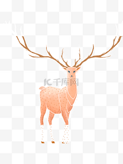 小清新手绘小鹿动物设计