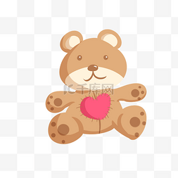 棕色爱心小熊