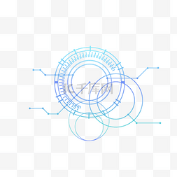 渐变科技感手绘图片_科技感装饰蓝色图