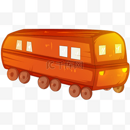 一节橘红色火车