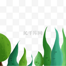 卡通绿色的树矢量素材