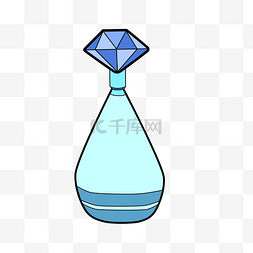 蓝色香水图片_绿色瓶子立体香水插图
