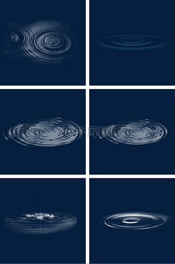 水涟漪图片_白色环形水纹PNG免抠素材